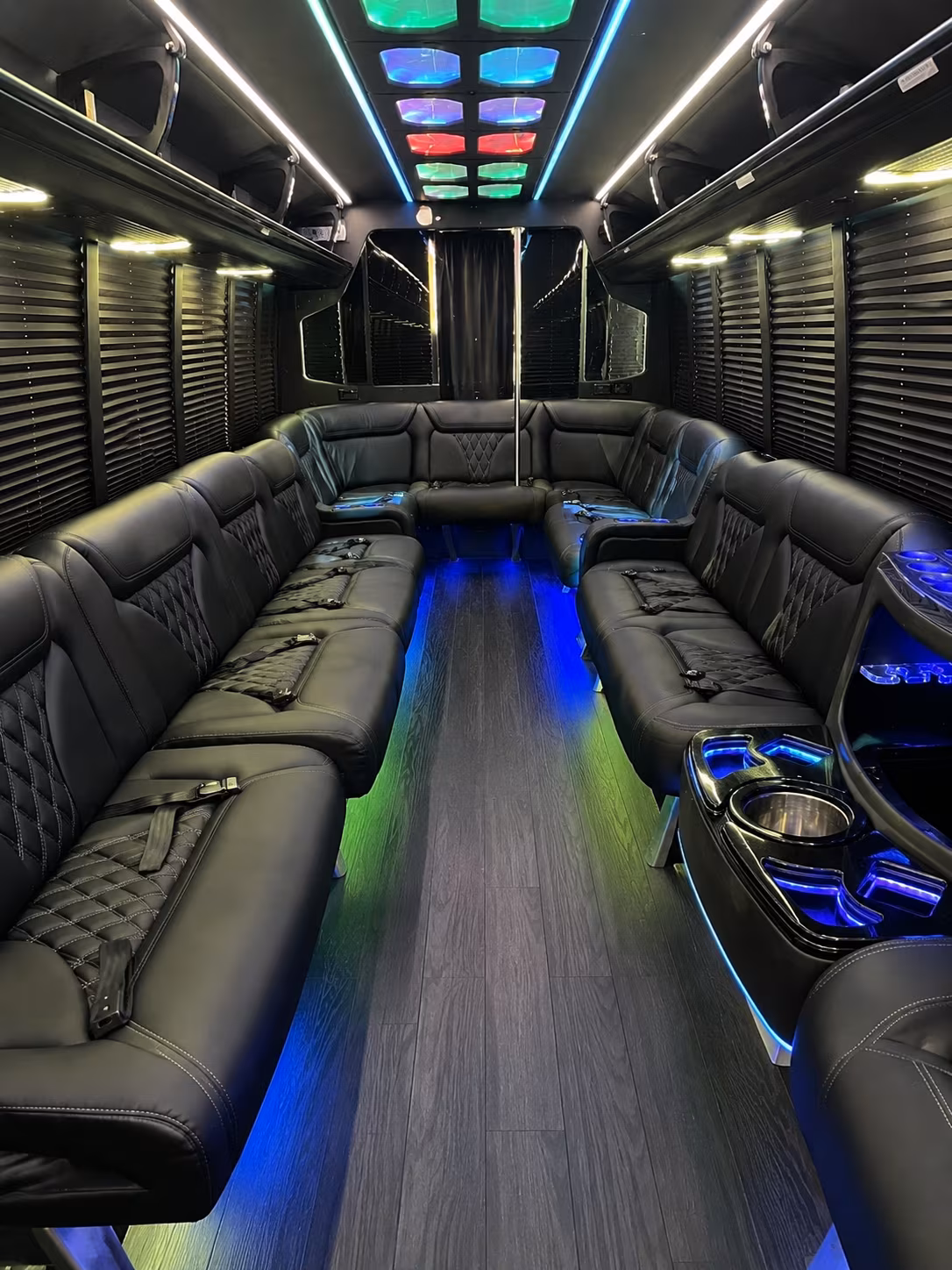 marysville 20 passenger party bus interior