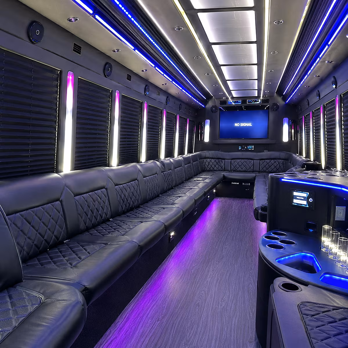 marysville 30 passenger party bus inside